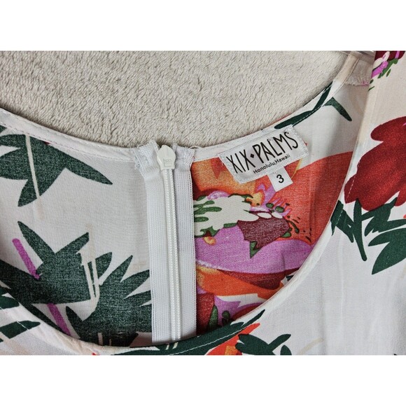 XIX Palms Hawaii Women's Short Sleeve Floral Dress Size 3 - Picture 3 of 4